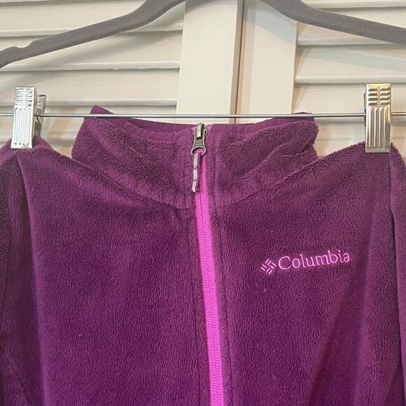 Columbia girls' fleece jacket full-zip purple medium 10-12 - Picture 3 of 10